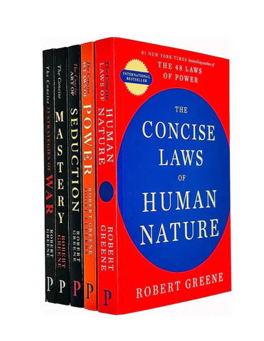 Robert Greene 5 Books Collection Set (The 33 Strategies of War, Mastery, The Art of Seduction, The Concise 48 Laws of Power, The Laws of Human Nature)